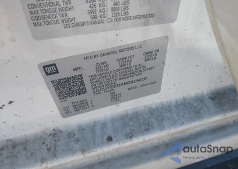 2021 Chevrolet Silverado 1500 4Wd Short Bed Rst z USA, uszkodzony, nr VIN 1GCUYEEDXMZ415010